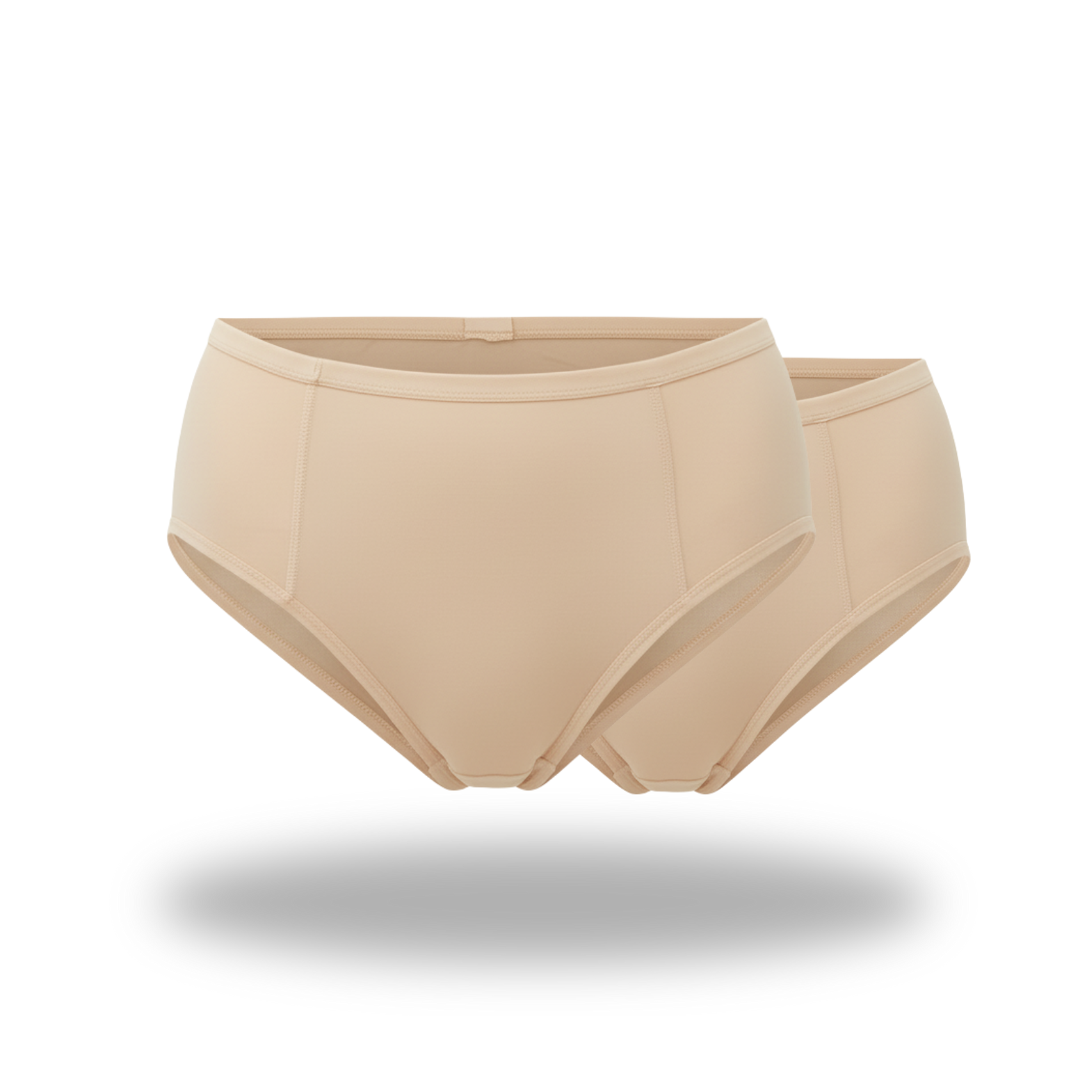 Culotte taille haute beige anti fuite urinaire femme - Détails coutures élastiques confortables